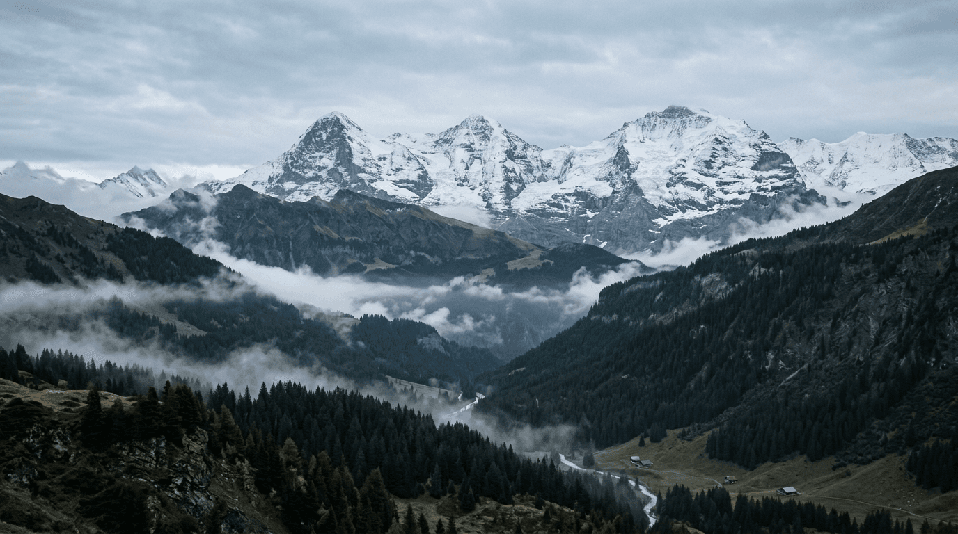 Mountain range at dawn